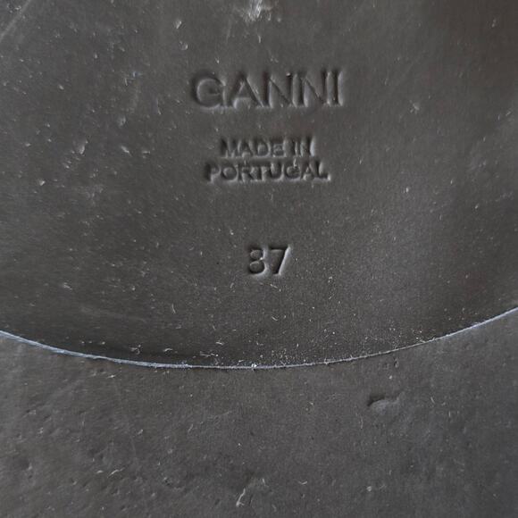 Ganni Snake Effect Crossover Sandals Multi Color Brown Blue Slide Size 37 US 7 - Picture 6 of 10